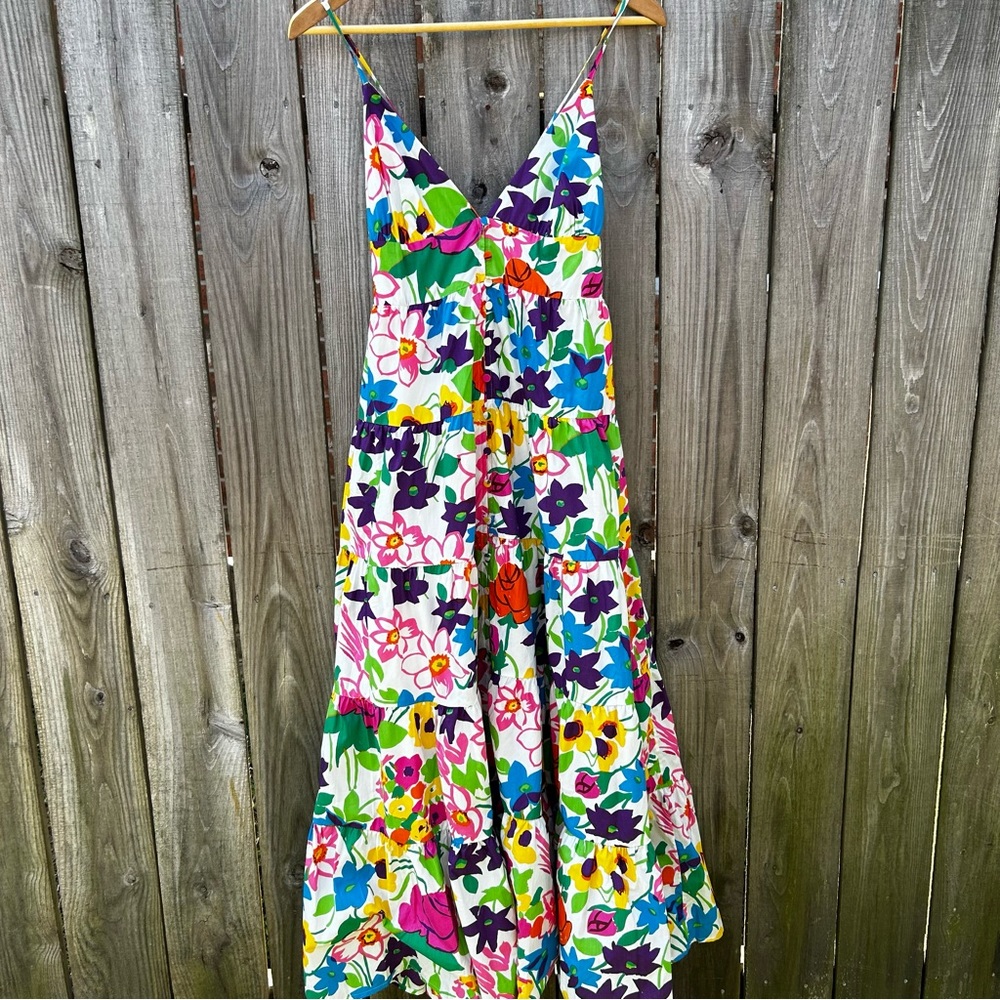 J. Crew Floral Maxi Dress in White with Multicolor Flowers
